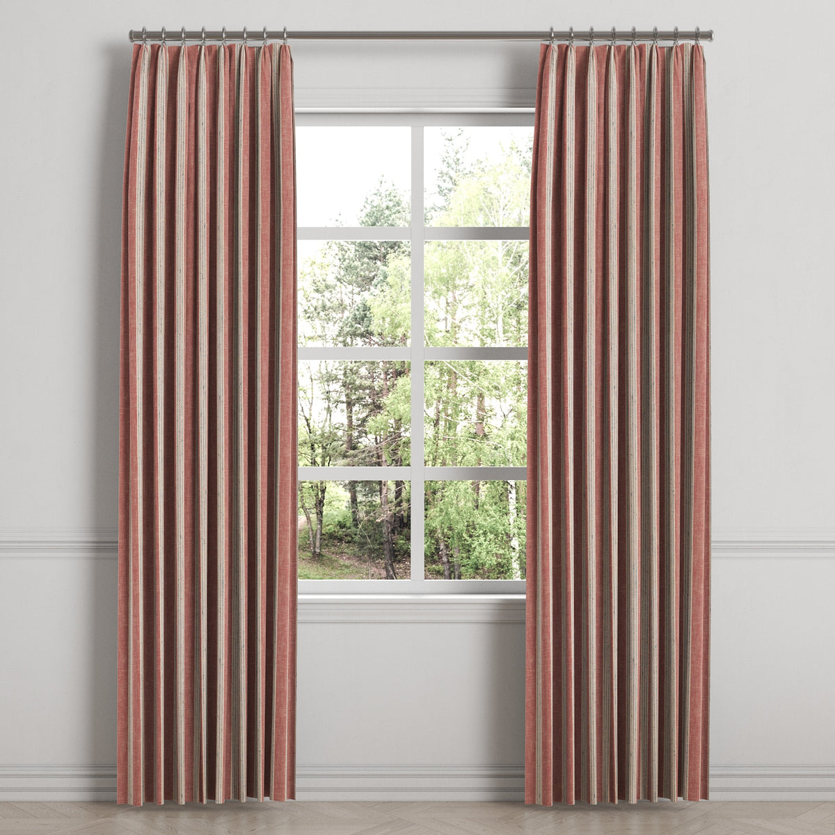 Euro Pleat Drapery in Nautical Stripes - Buoy