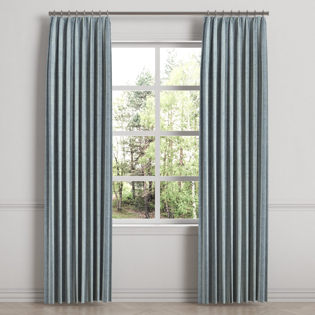 Euro Pleat Drapery in Nautical Stripes - Surfs Up