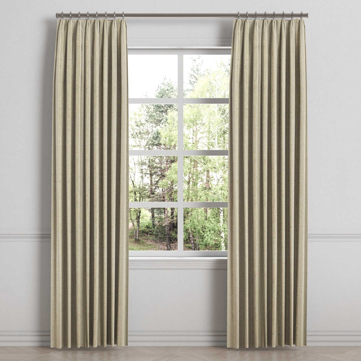 Euro Pleat Drapery in Nautical Stripes - Beachy