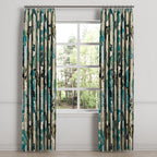 Euro Pleat Drapery in Garden Tea Time - Blue Haze
