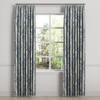 Euro Pleat Drapery in Country Toile - Sapphire