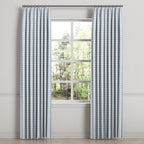 Euro Pleat Drapery in Gingham - Blue Jean