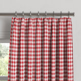 Euro Pleat Drapery in Gingham - Cherry