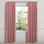 Euro Pleat Drapery in Gingham - Cherry