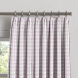 Euro Pleat Drapery in Gingham - Lilac