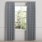 Euro Pleat Drapery in Gingham - Navy
