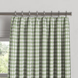 Euro Pleat Drapery in Gingham - Sage