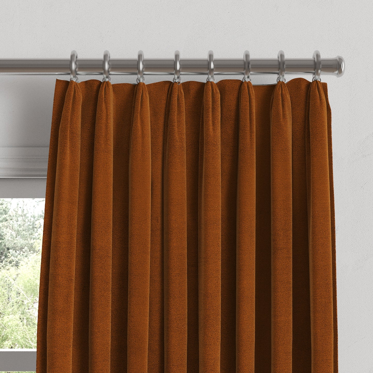 Euro Pleat Drapery in Classic Velvet - Amber