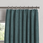 Euro Pleat Drapery in Classic Velvet - Seaside