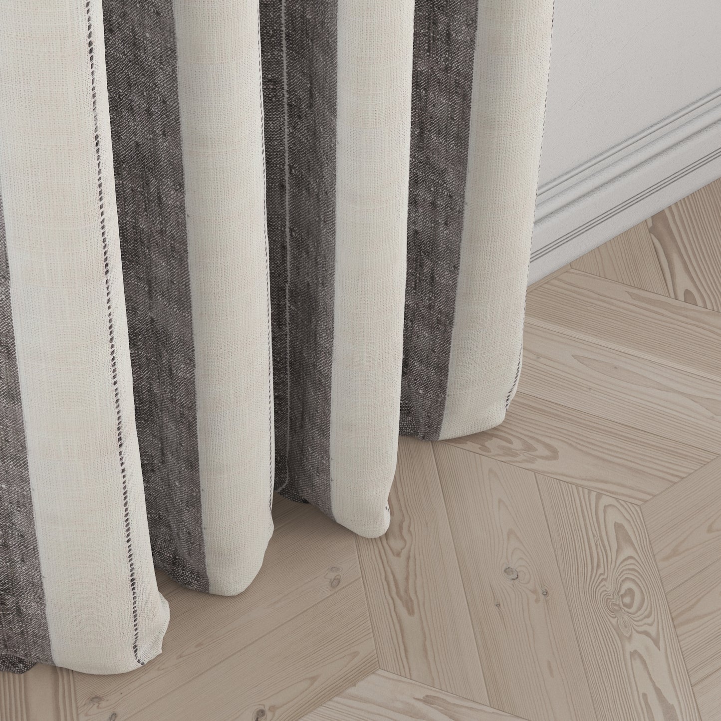 Grommet Drapery in French Laundry Stripe - Midnights