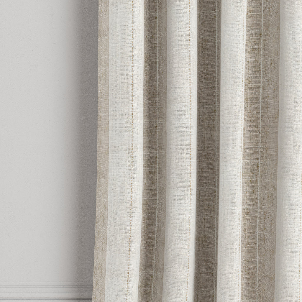 Grommet Drapery in French Laundry Stripe - Champagne