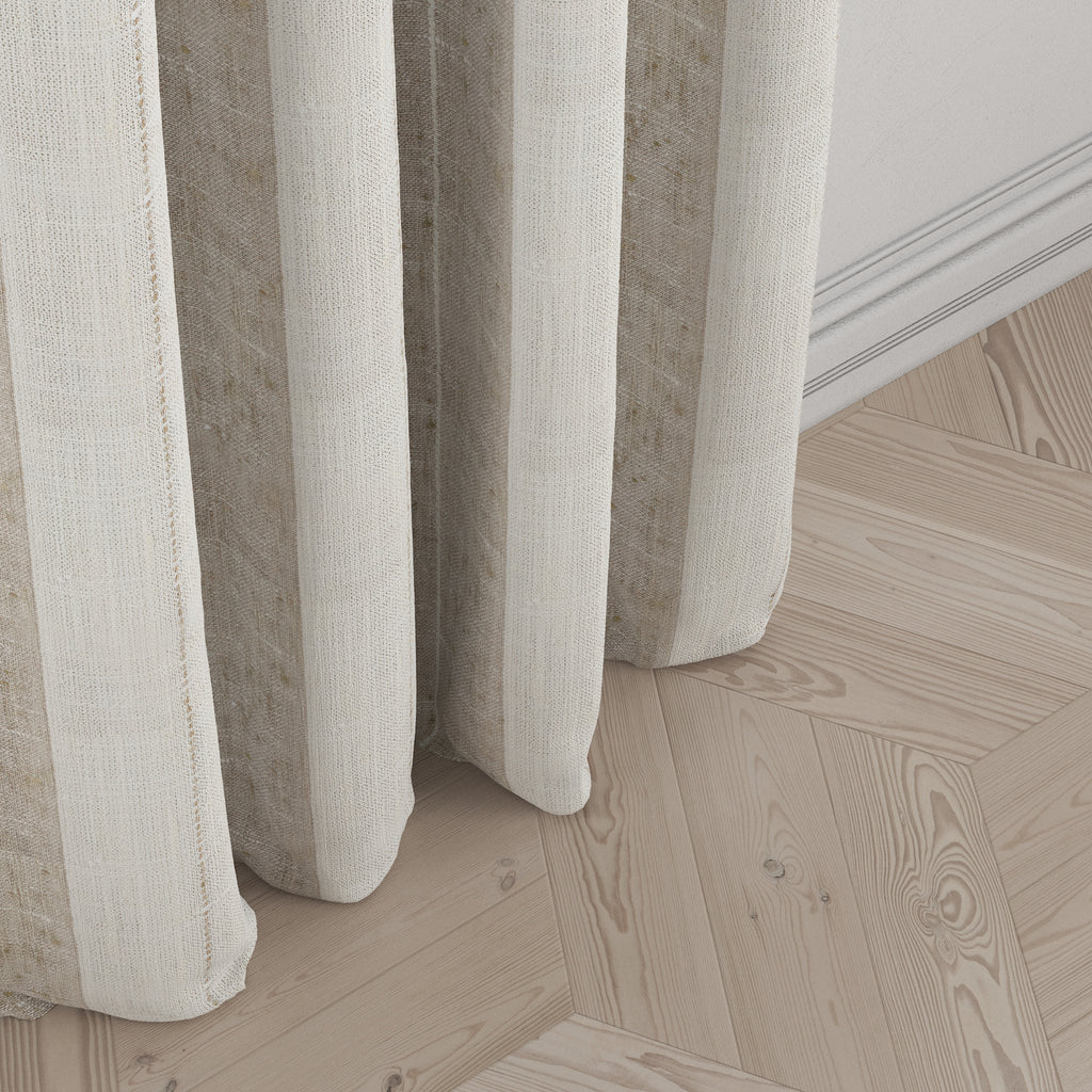Grommet Drapery in French Laundry Stripe - Champagne