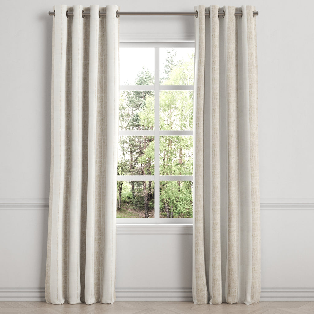 Grommet Drapery in French Laundry Stripe - Champagne