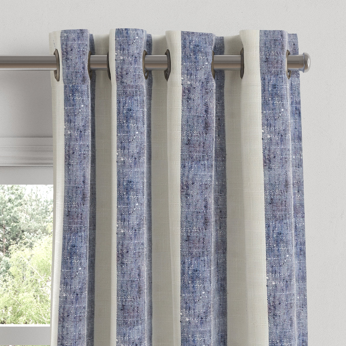 Grommet Drapery in French Laundry Stripe - Navy
