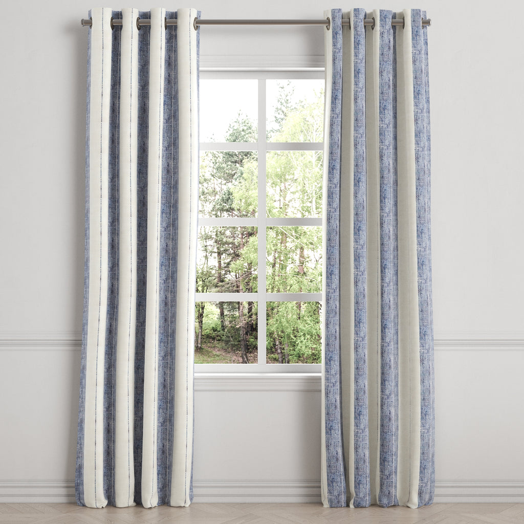 Grommet Drapery in French Laundry Stripe - Navy