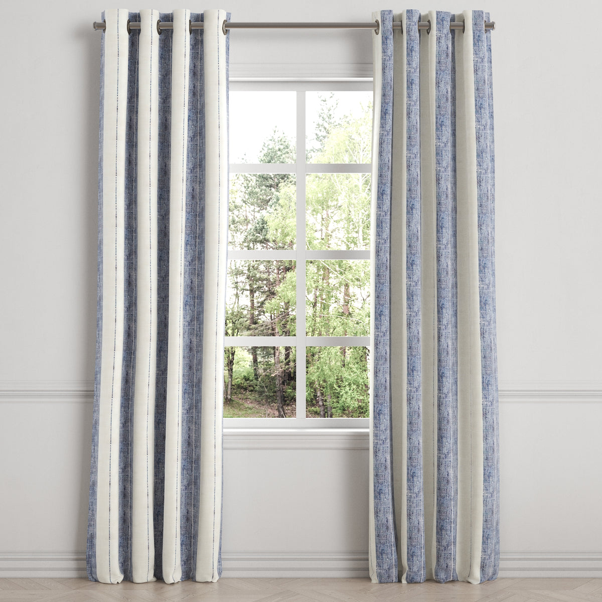 Grommet Drapery in French Laundry Stripe - Navy