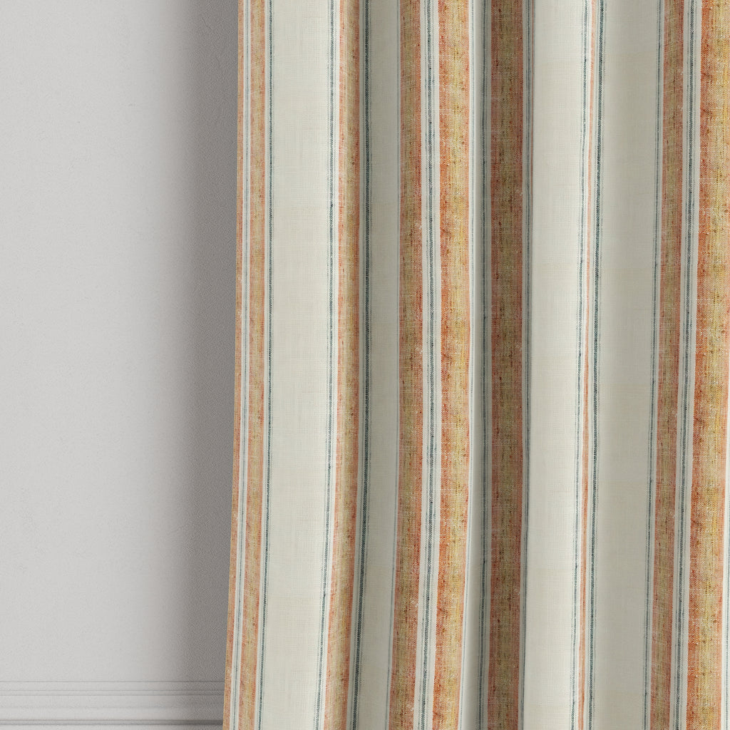 Grommet Drapery in French Laundry Stripe - Apricot
