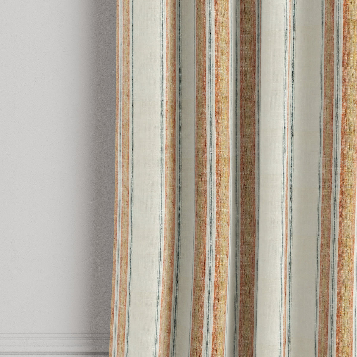 Grommet Drapery in French Laundry Stripe - Apricot