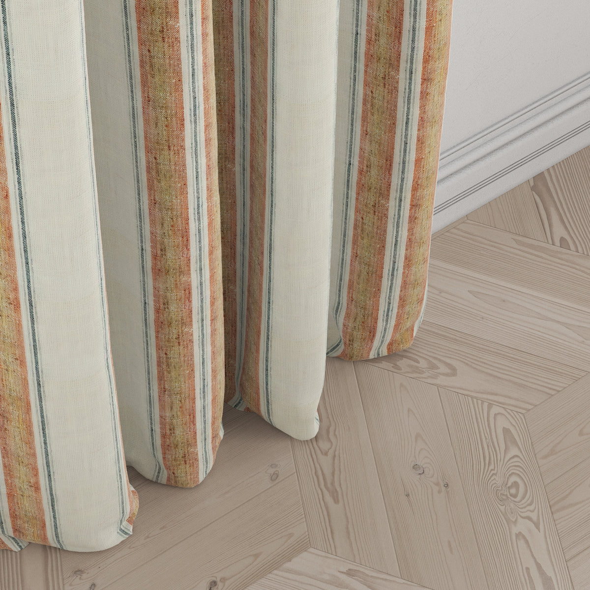 Grommet Drapery in French Laundry Stripe - Apricot