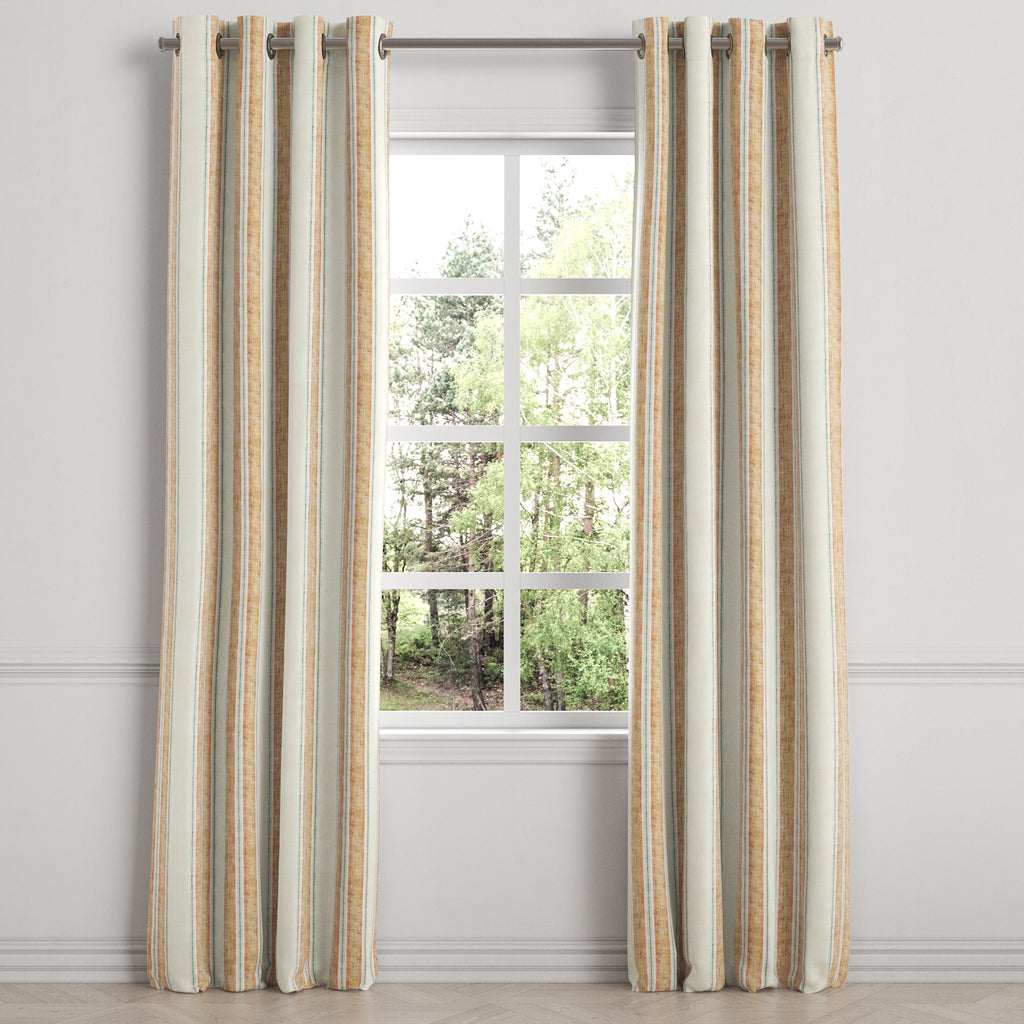 Grommet Drapery in French Laundry Stripe - Apricot