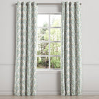Grommet Drapery in Cottage Flowers - Cool Blue