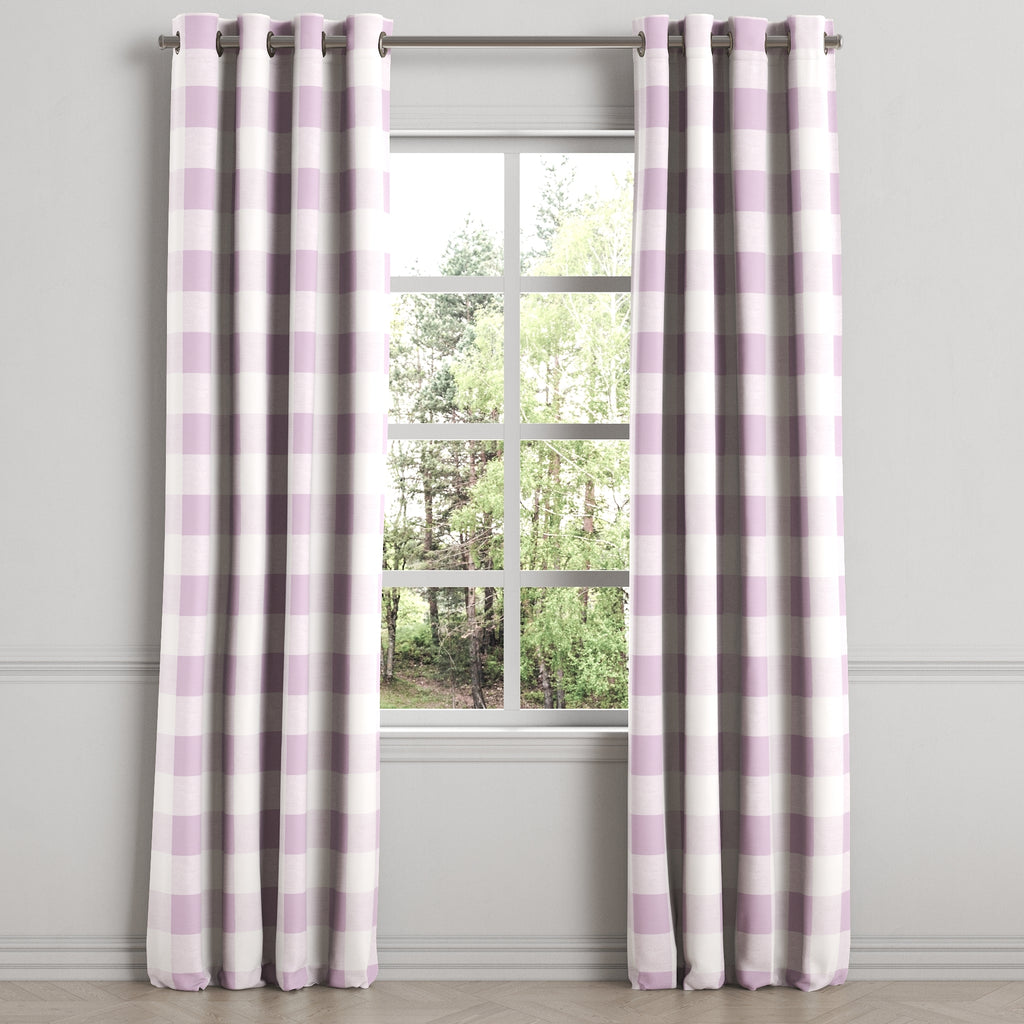 Grommet Drapery in Buffalo Check - Lilac