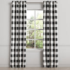 Grommet Drapery in Buffalo Check - Black