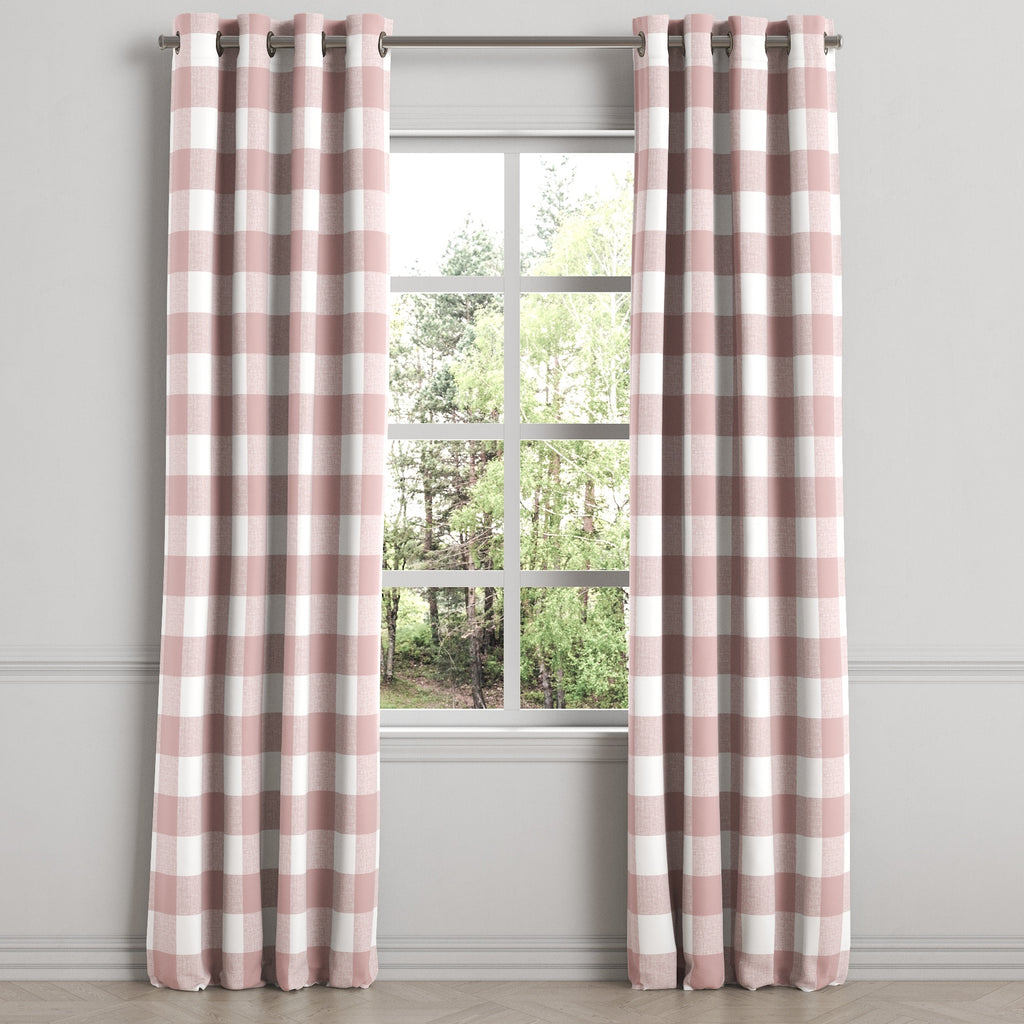 Grommet Drapery in Buffalo Check - Mauve