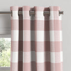 Grommet Drapery in Buffalo Check - Mauve