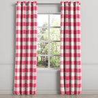 Grommet Drapery in Buffalo Check - Flamingo