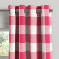 Grommet Drapery in Buffalo Check - Flamingo