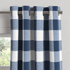 Grommet Drapery in Buffalo Check - Navy