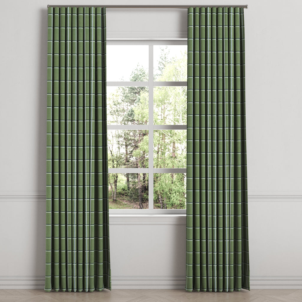 Ripplefold Drapery in Check With Me - Pine