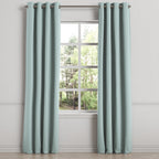 Grommet Drapery in Slubby Linen - Puddle