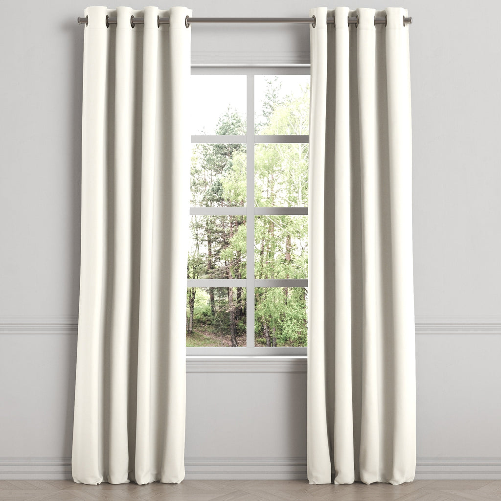 Grommet Drapery in Slubby Linen - White