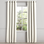 Grommet Drapery in Slubby Linen - White