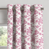 Grommet Drapery in Toile - Strawberry