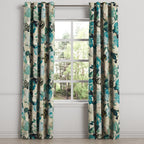Grommet Drapery in Garden Tea Time - Blue Haze