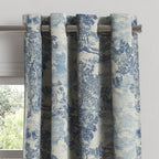 Grommet Drapery in Country Toile - Sapphire