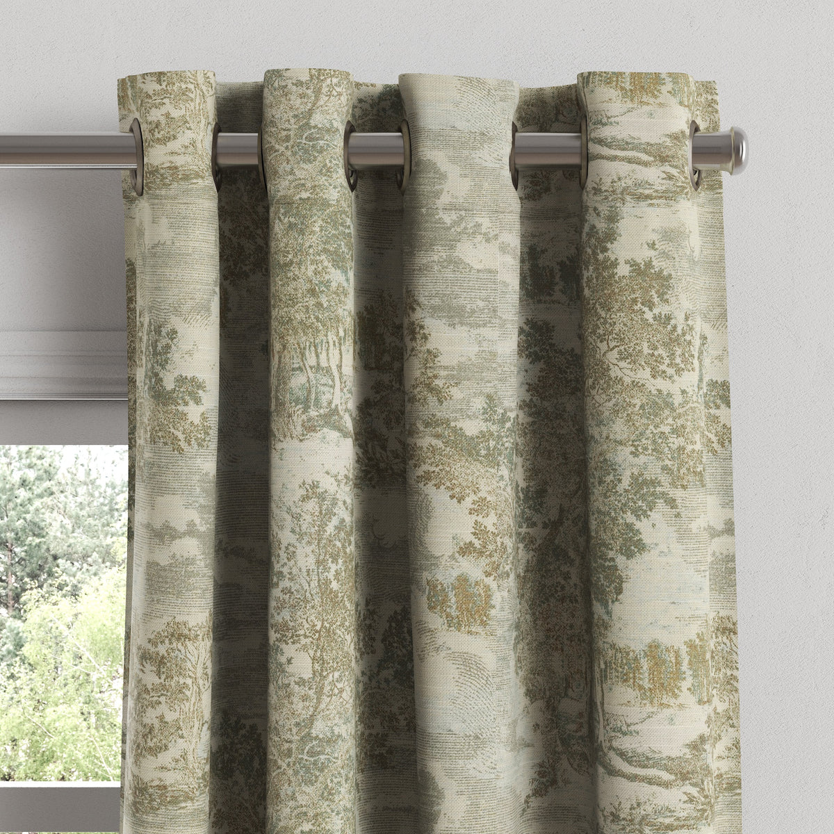 Grommet Drapery in Country Toile - Ivy
