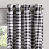 Grommet Drapery in Gingham - Black