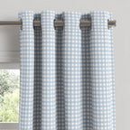 Grommet Drapery in Gingham - Blue Jean