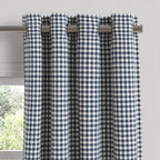 Grommet Drapery in Gingham - Navy