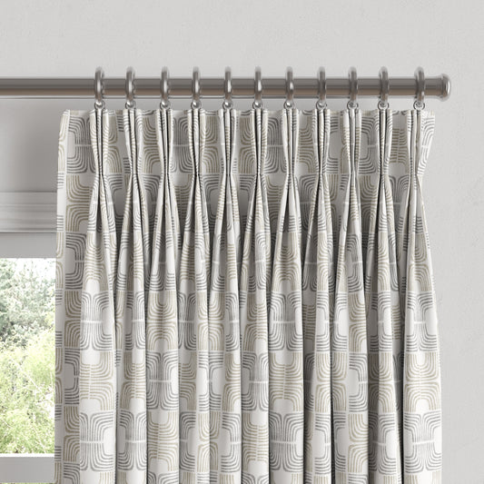 Pinch Pleat Drapery in Groovy - Natural