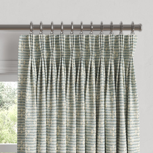 Pinch Pleat Drapery in Ditsy - Fresh Blue