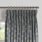Pinch Pleat Drapery in Ditsy - Indigo