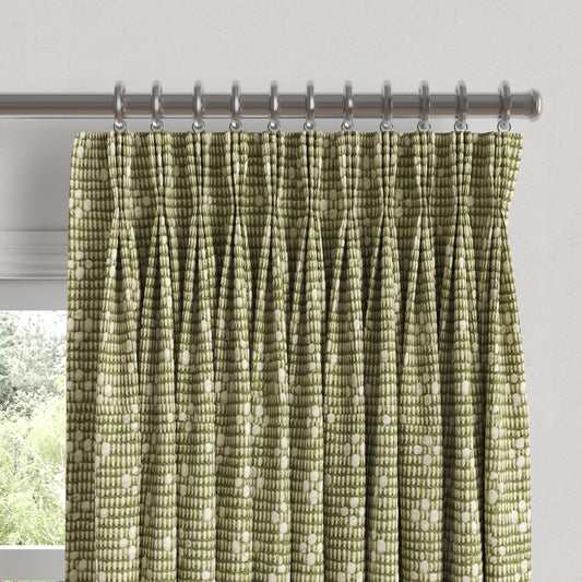 Pinch Pleat Drapery in Ditsy - Seaweed