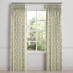 Pinch Pleat Drapery in Cottage Flowers - Sunbeam