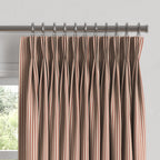 Pinch Pleat Drapery in Little White Line - Red