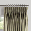 Pinch Pleat Drapery in Little White Line - Sage